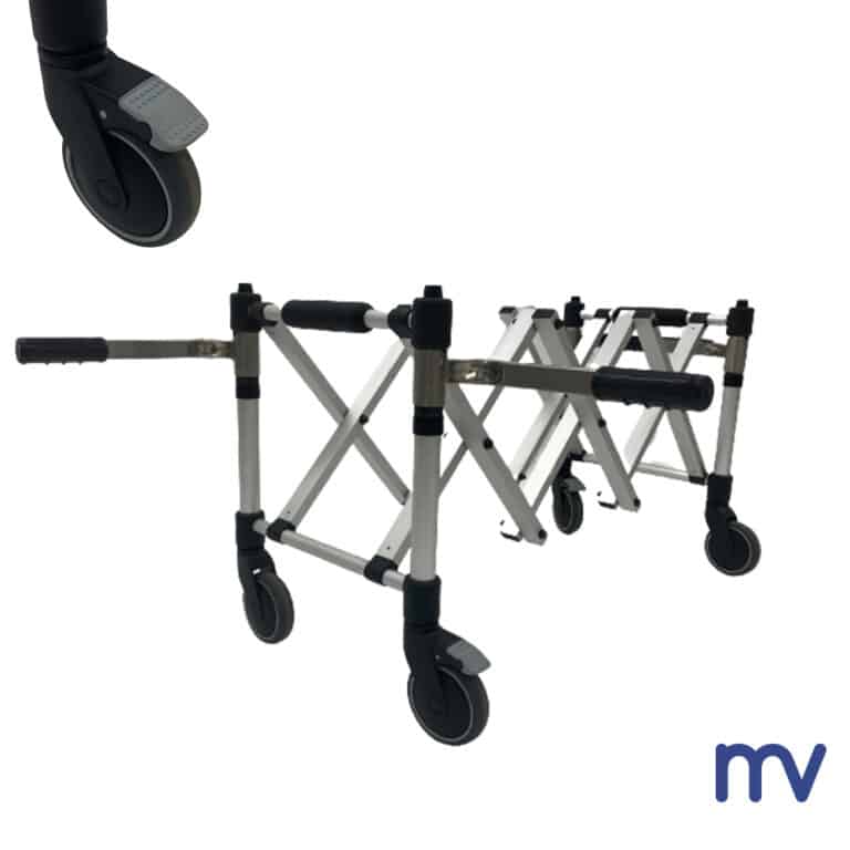 Morivita - Vytex - HLINÍKOVÝ nožnicový vozík SPENCER | Rukoväte horizontálne a vertikálne | Kolieska 125 mm